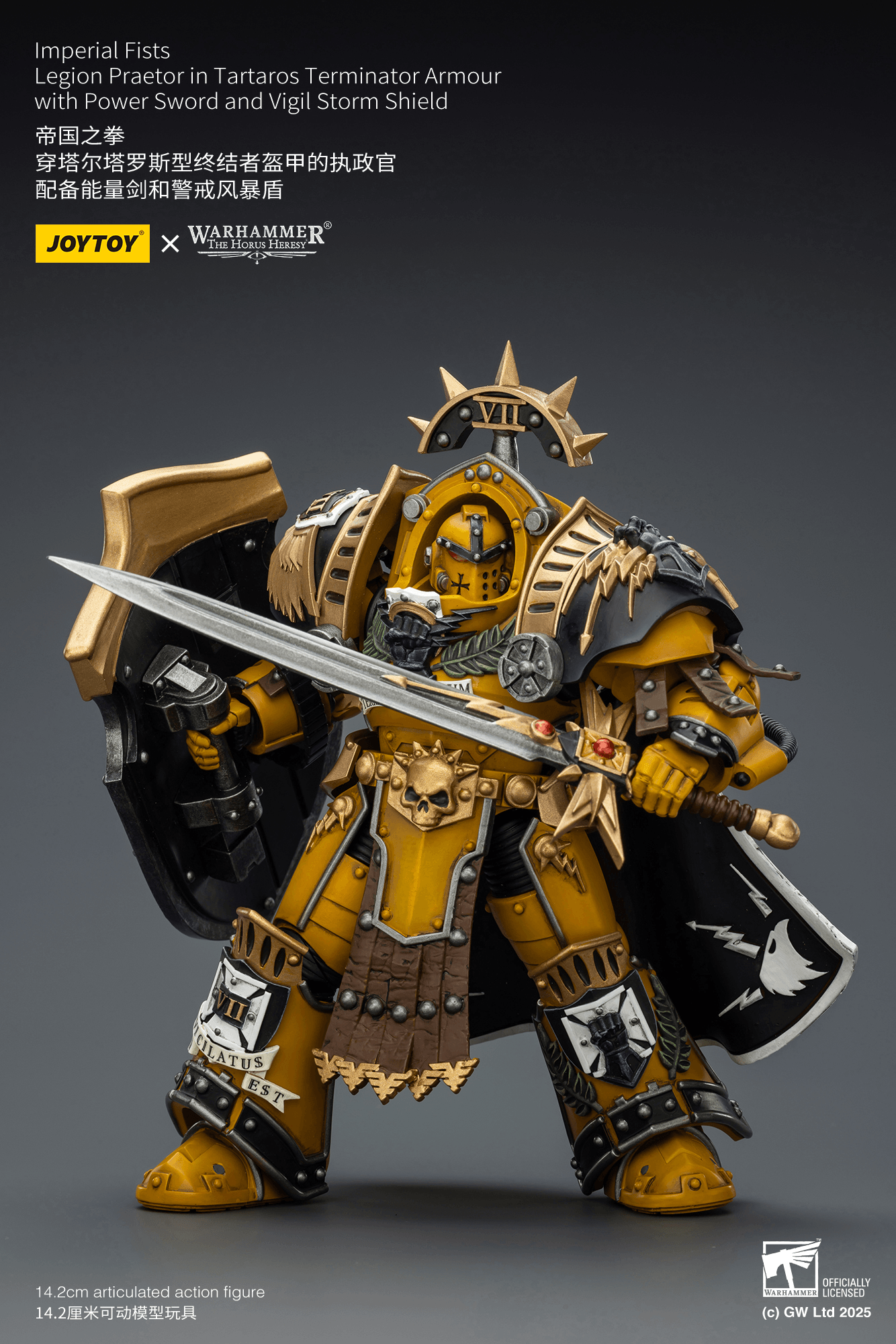 Joytoy: Imperial Fists Legion Praetor in Tartaros Terminator Armour with Power Sword and Vigil Storm Shield