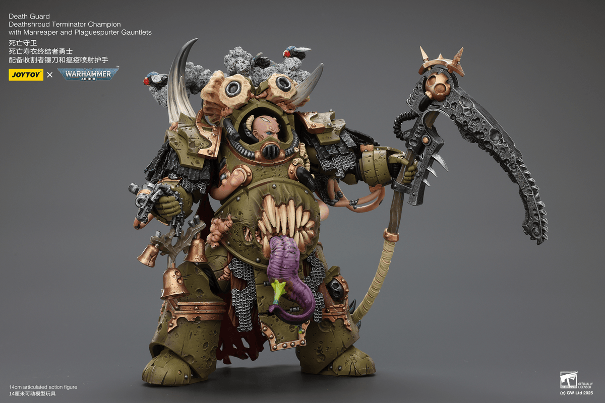 Joytoy: Death Guard Deathshroud Terminator Champion with Manreaper and Plaguespurter Gauntlets