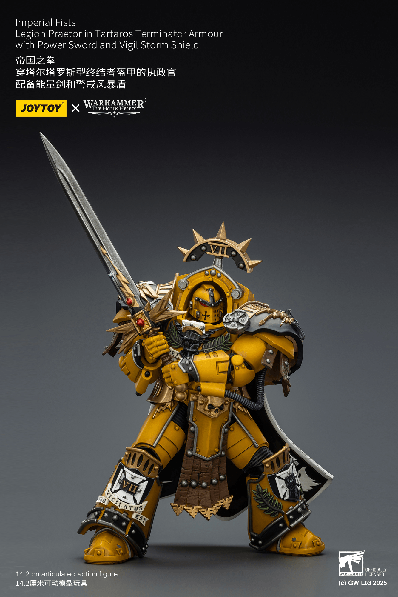 Joytoy: Imperial Fists Legion Praetor in Tartaros Terminator Armour with Power Sword and Vigil Storm Shield