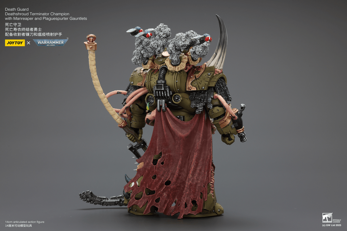 Joytoy: Death Guard Deathshroud Terminator Champion with Manreaper and Plaguespurter Gauntlets