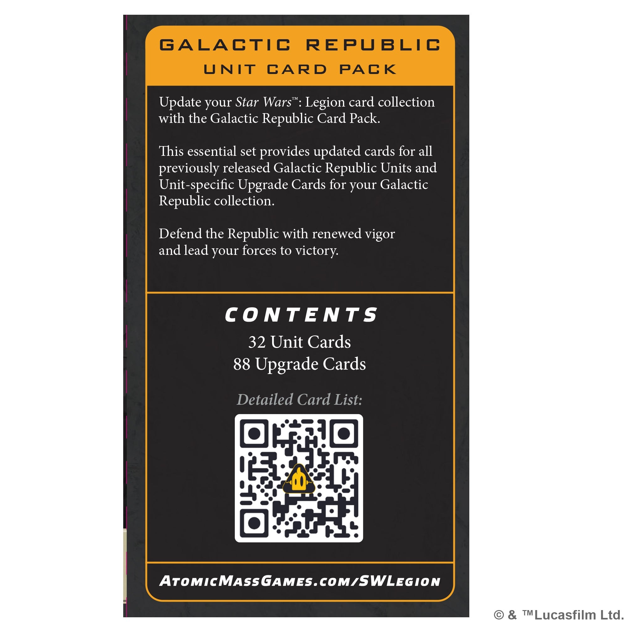 Star Wars Legion: Galactic Republic Unit Card Pack