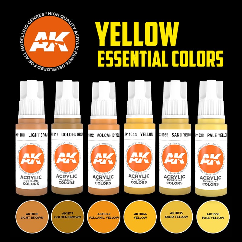 AK11615: Essential Colours - Yellow Paint Set