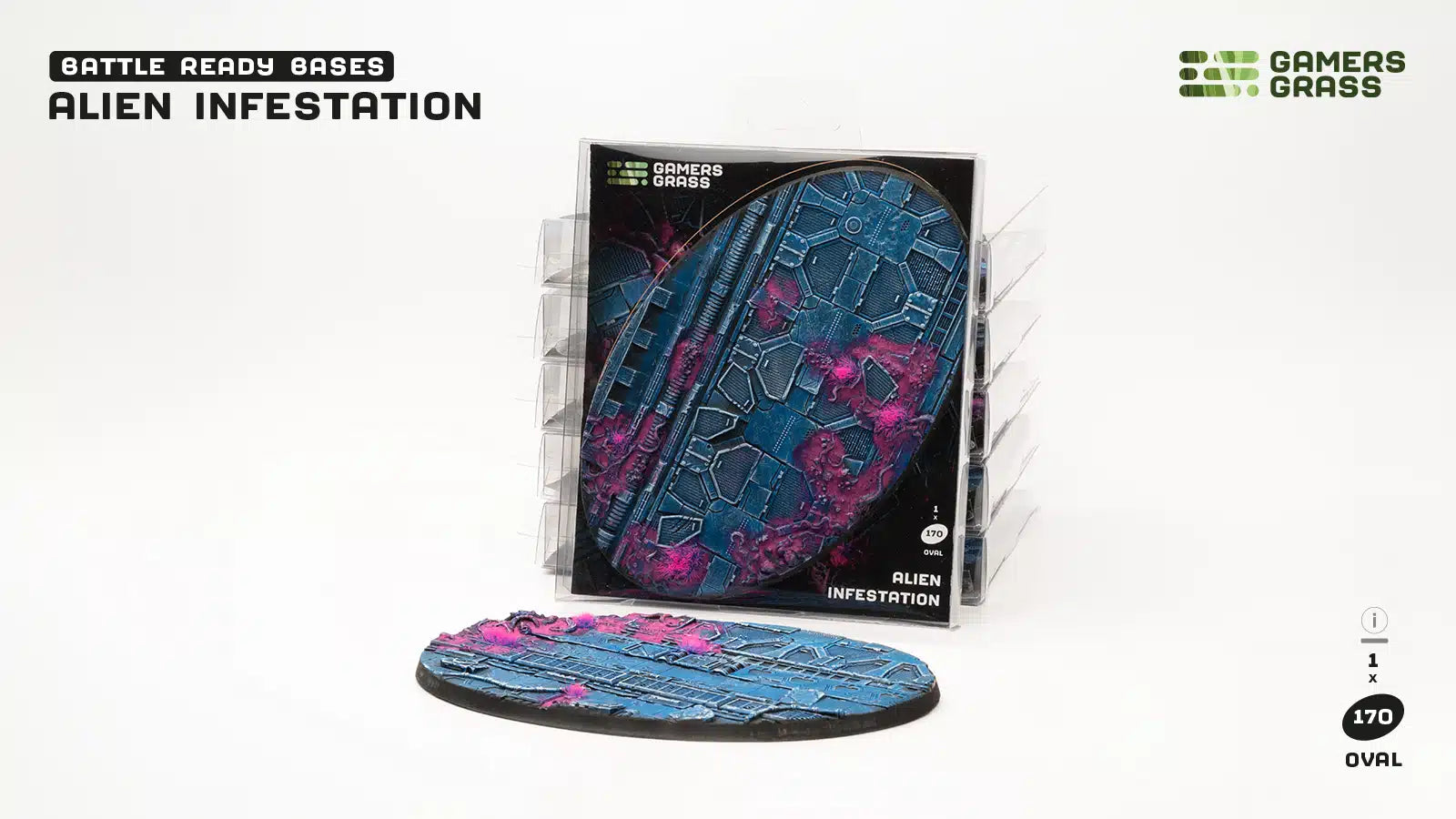 Gamers Grass: Battle Ready Bases - Alien Infestation - Oval 170mm (x1)
