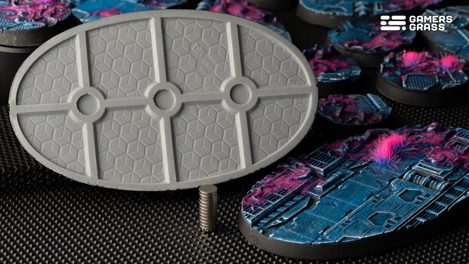 Gamers Grass: Battle Ready Bases - Alien Infestation - Oval 90mm (x2)