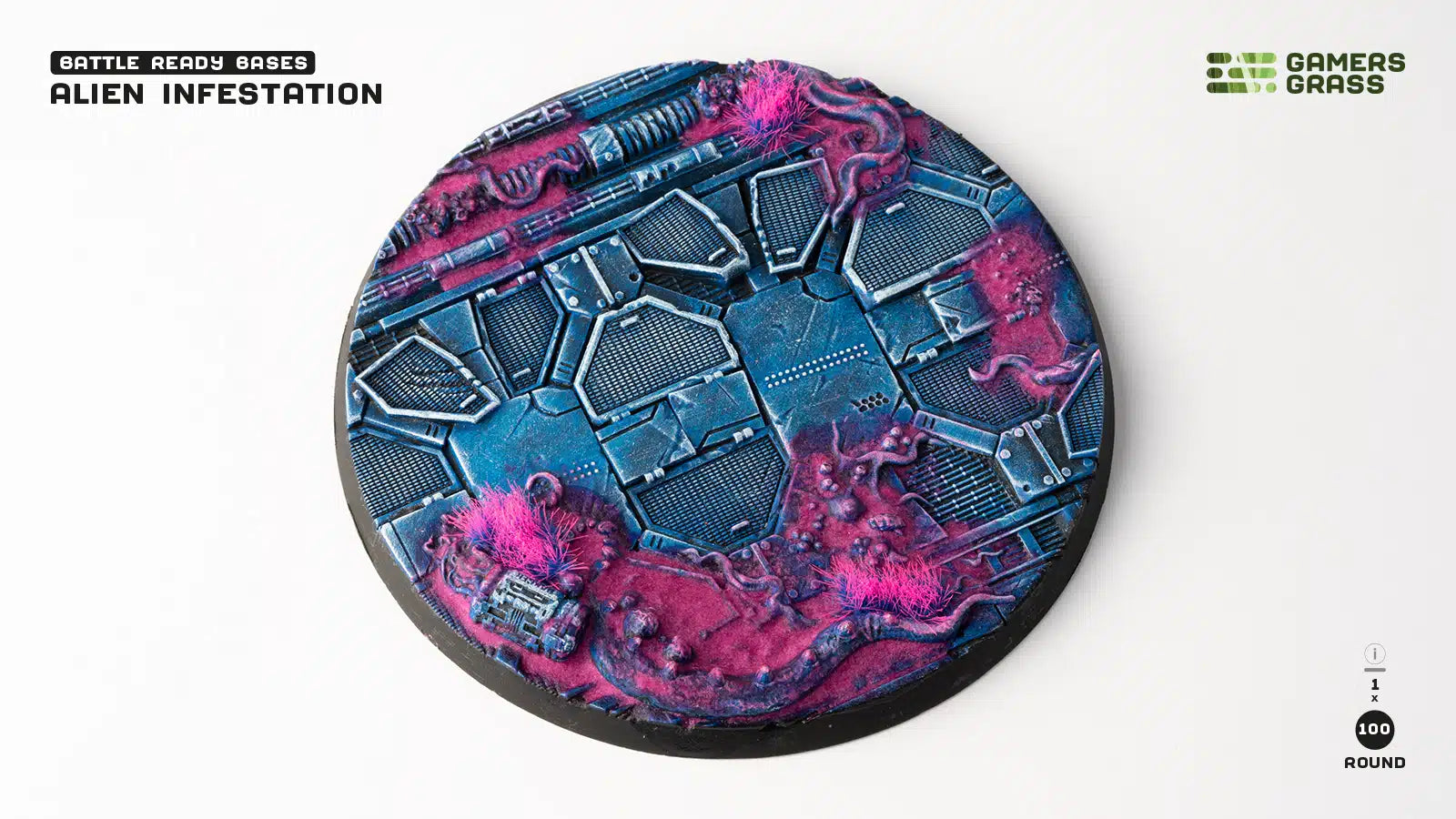 Gamers Grass: Battle Ready Bases - Alien Infestation - Round 100mm (x1)