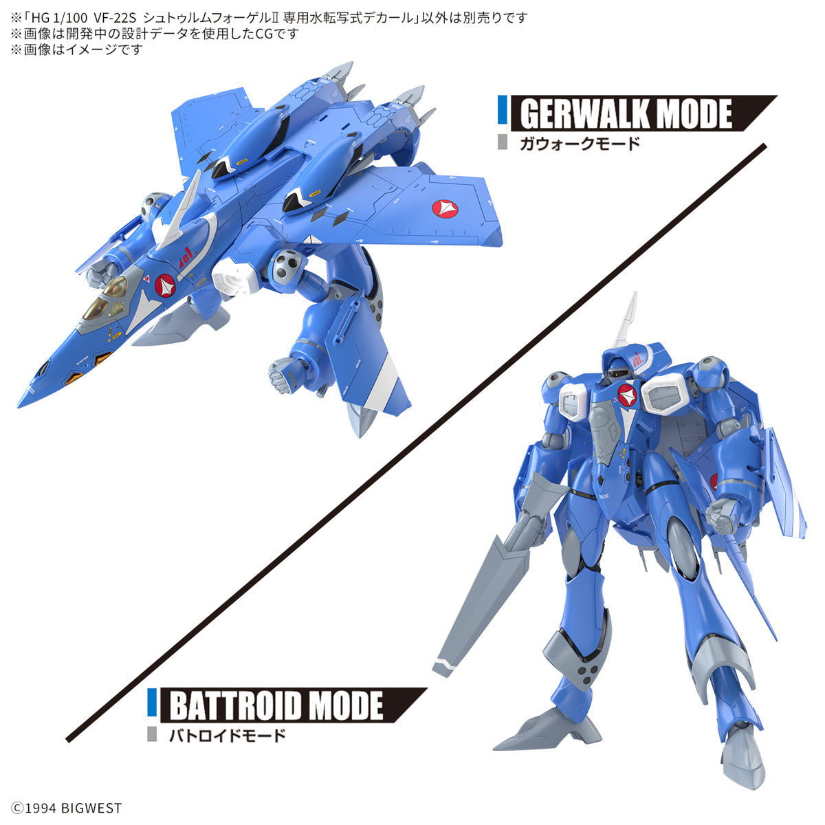 Bandai Macross: HG VF-22S Sturmvogel II (Milia Fallyna Jenius Use) Water Decals