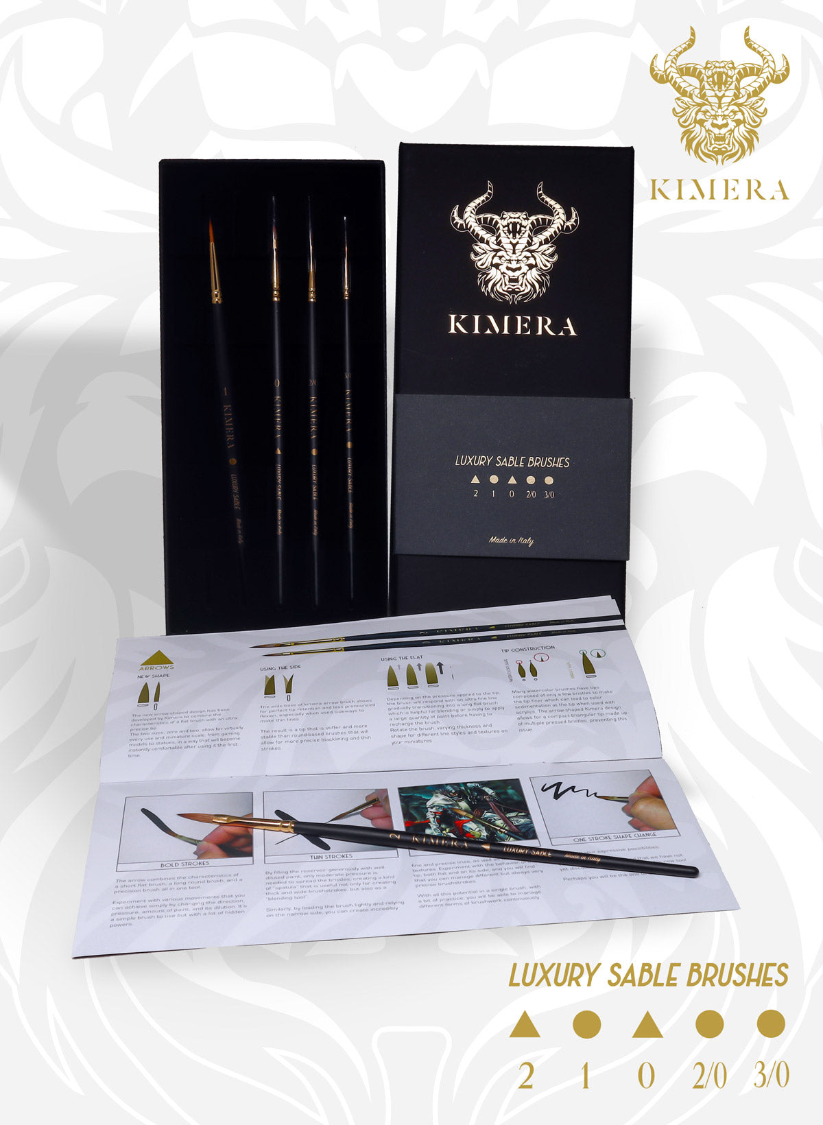 Kimera Brush: Kolinsky Sable 5 Brush Set