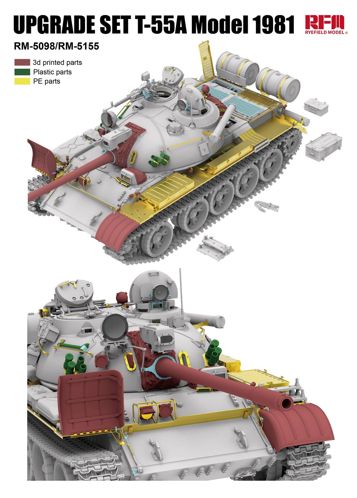 RFM: 1/35 Upgrade Solution Series T-55A Model 1981 for Ryefield RM-5098/RM-5155