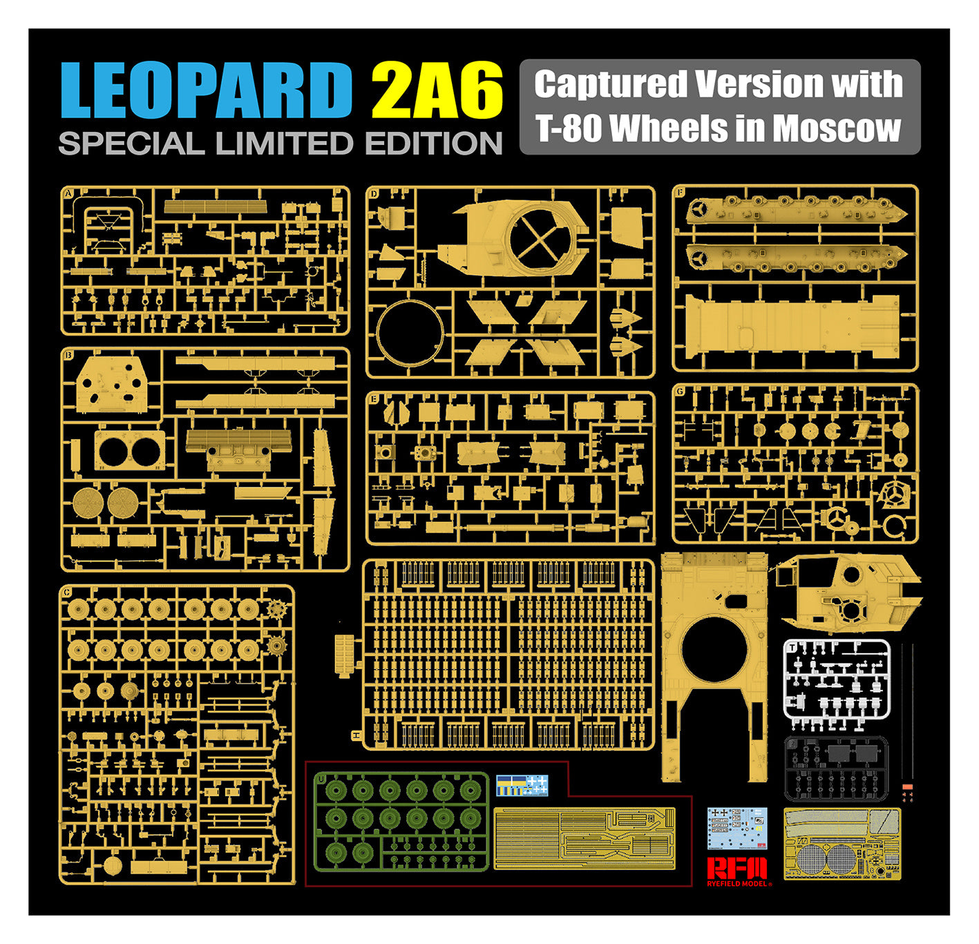 RFM: 1/35 Leopard 2A6 Captured Version with T-80 Wheels in Moscow