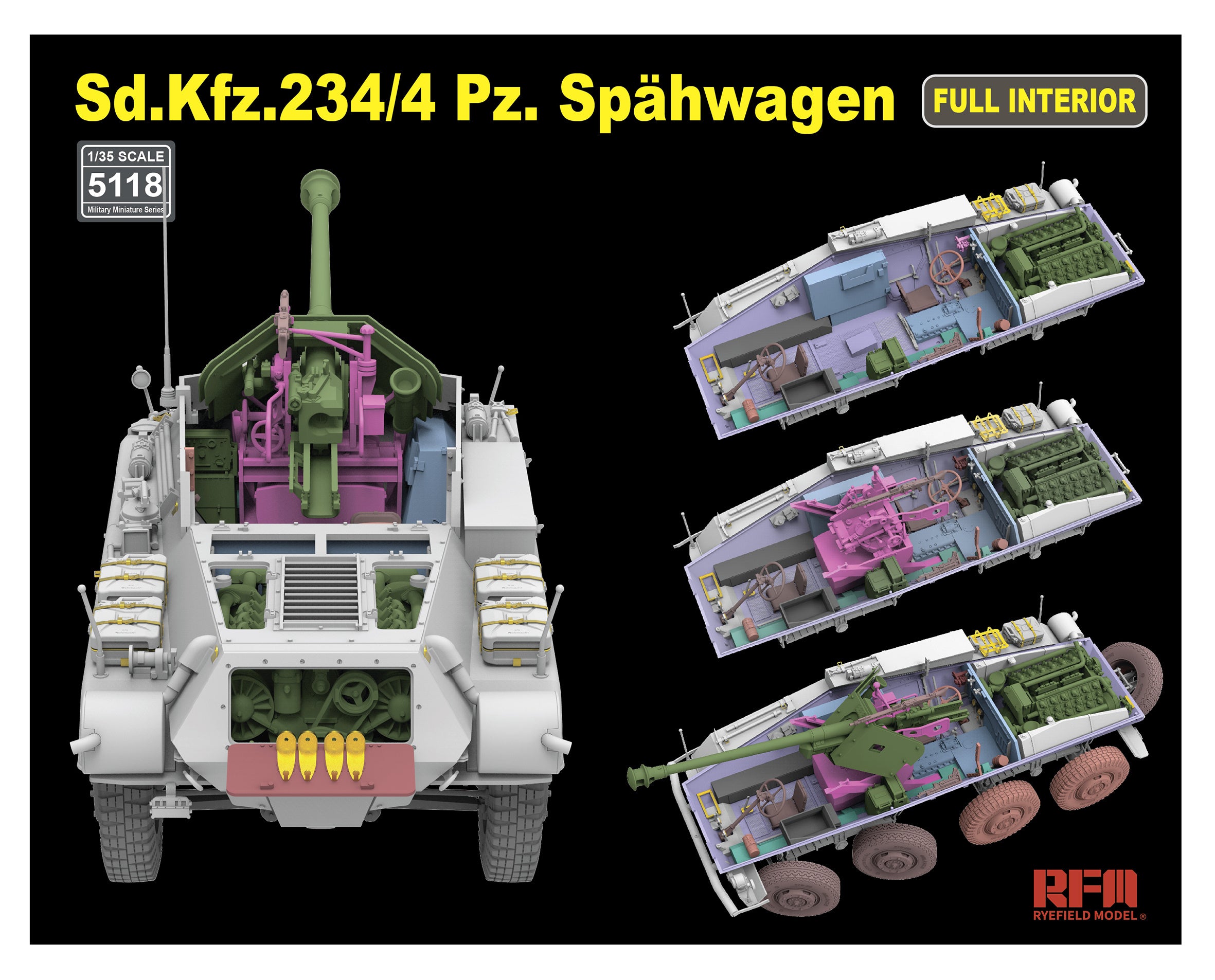 RFM: 1/35 Sd.Kfz. 234/4 Pz. Spahwagen with Full Interior