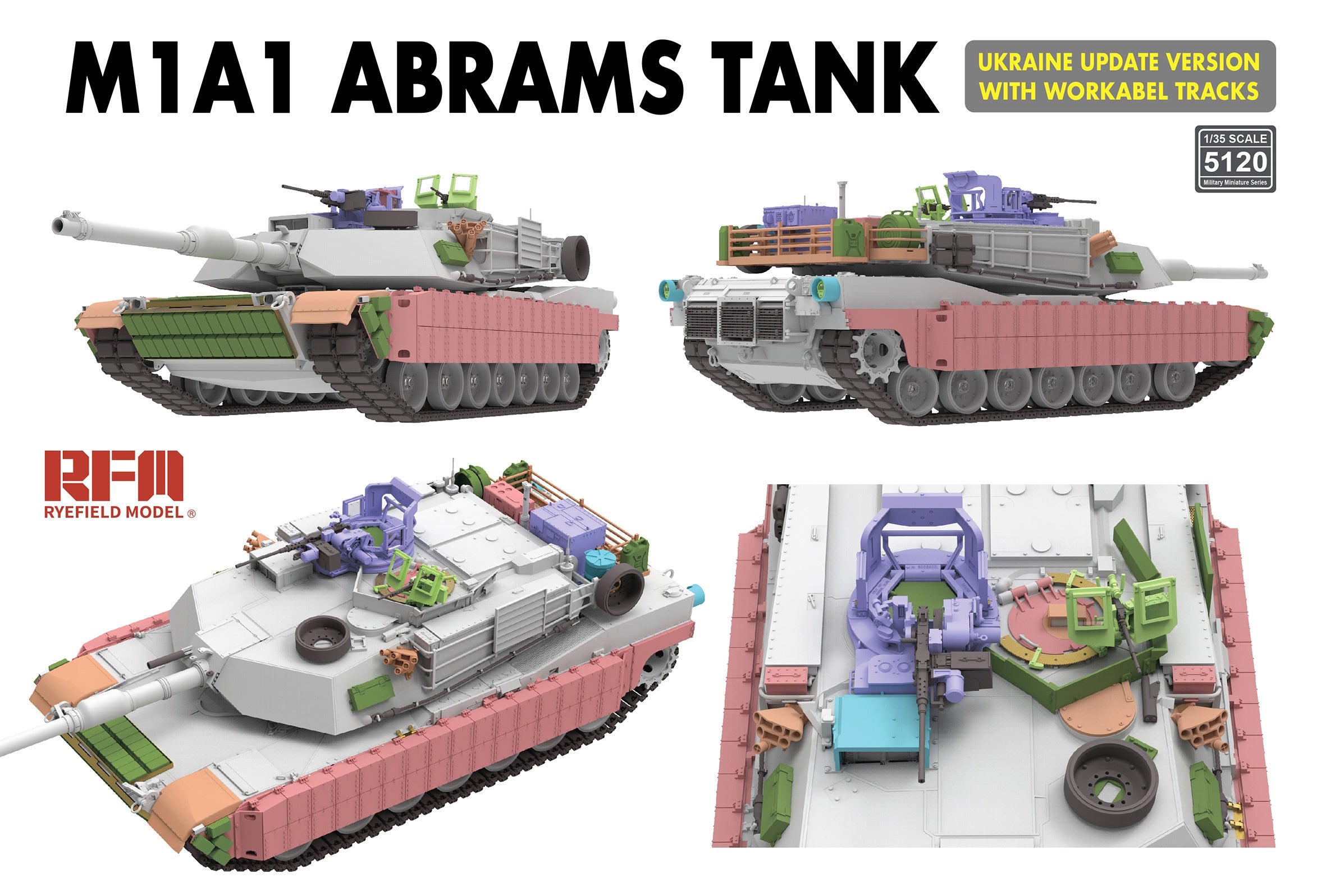 RFM: 1/35 M1A1 ABRAMS TANK Ukraine Update Version with Workable Tracks
