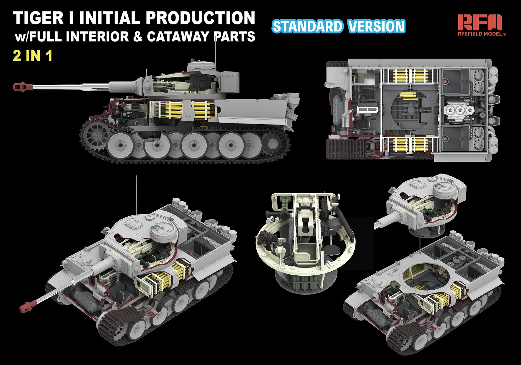 RFM: 1/35 Pz.Kpfw. VI Ausf. E Tiger I Initial Production Standard Edition (w/Full Interior & Cutaway Parts)
