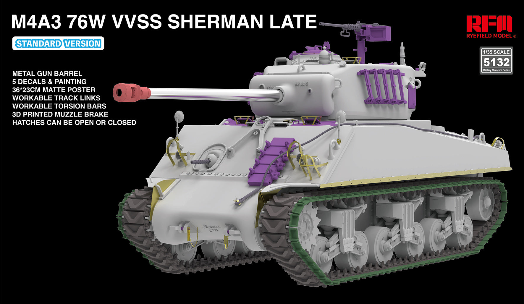 RFM: 1/35 M4A3 Sherman 76W VVSS Late Standard Version