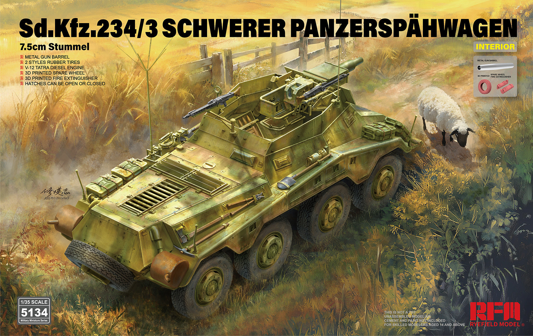 RFM: 1/35 Sd.Kfz.234/3 Schwerer Panzerspahwagen 7.5cm Stummel