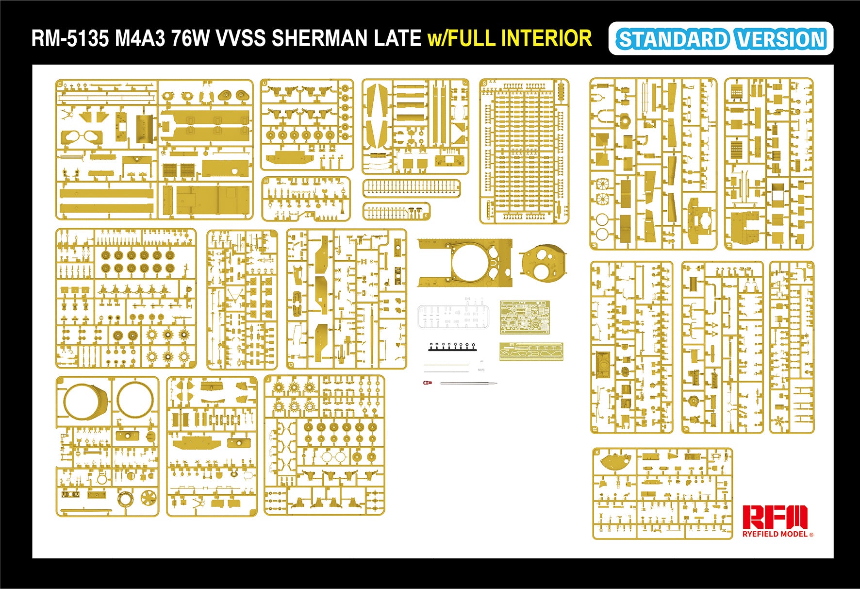 RFM: 1/35 M4A3 76W VVSS Sherman Late with Full Interior Standard Version