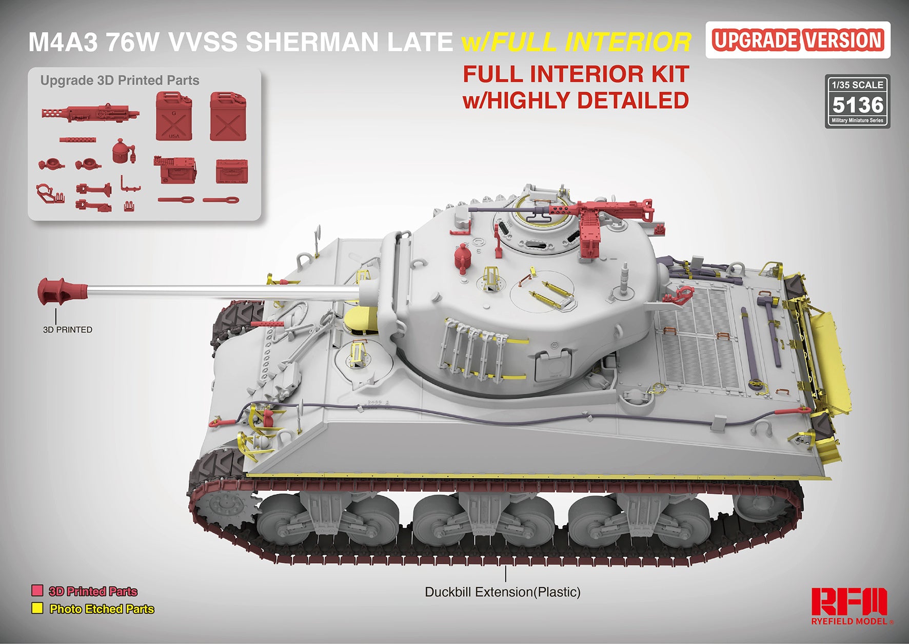 RFM: 1/35 M4A3 76W VVSS Sherman Late with Full Interior Updated Version