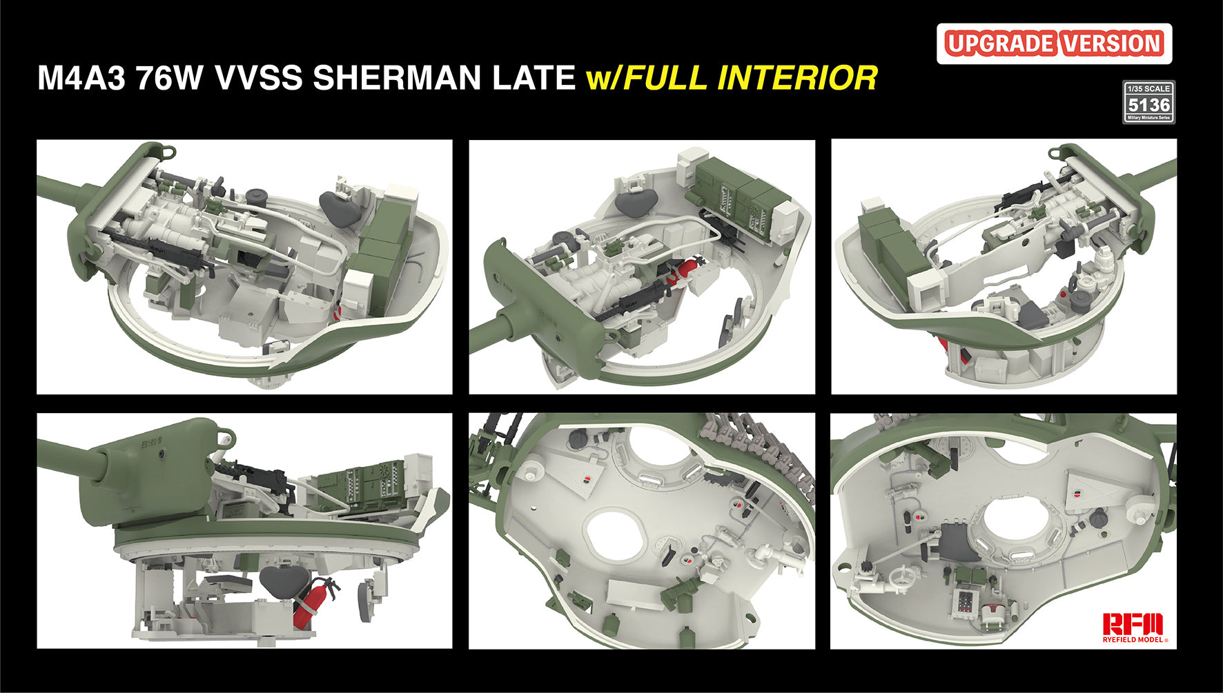 RFM: 1/35 M4A3 76W VVSS Sherman Late with Full Interior Updated Version