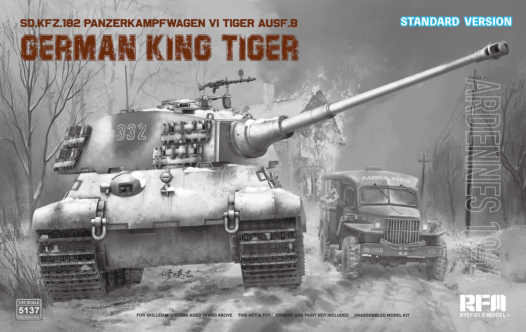 RFM: 1/35 Sd.Kfz. 182 Pz.Kpfw.VI Ausf.B German King Tiger Ardennes 1944 (Standard Version)
