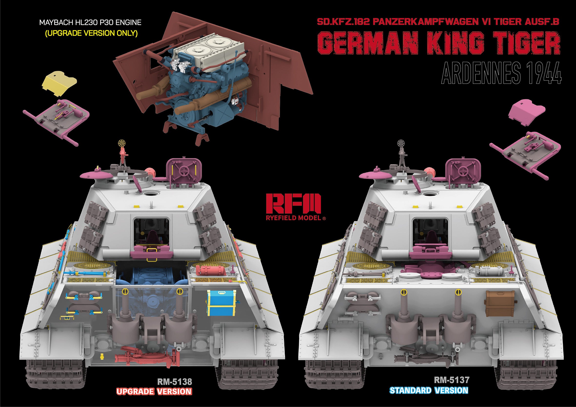 RFM: 1/35 Sd.Kfz. 182 Pz.Kpfw.VI Ausf.B German King Tiger Ardennes 1944 (Standard Version)