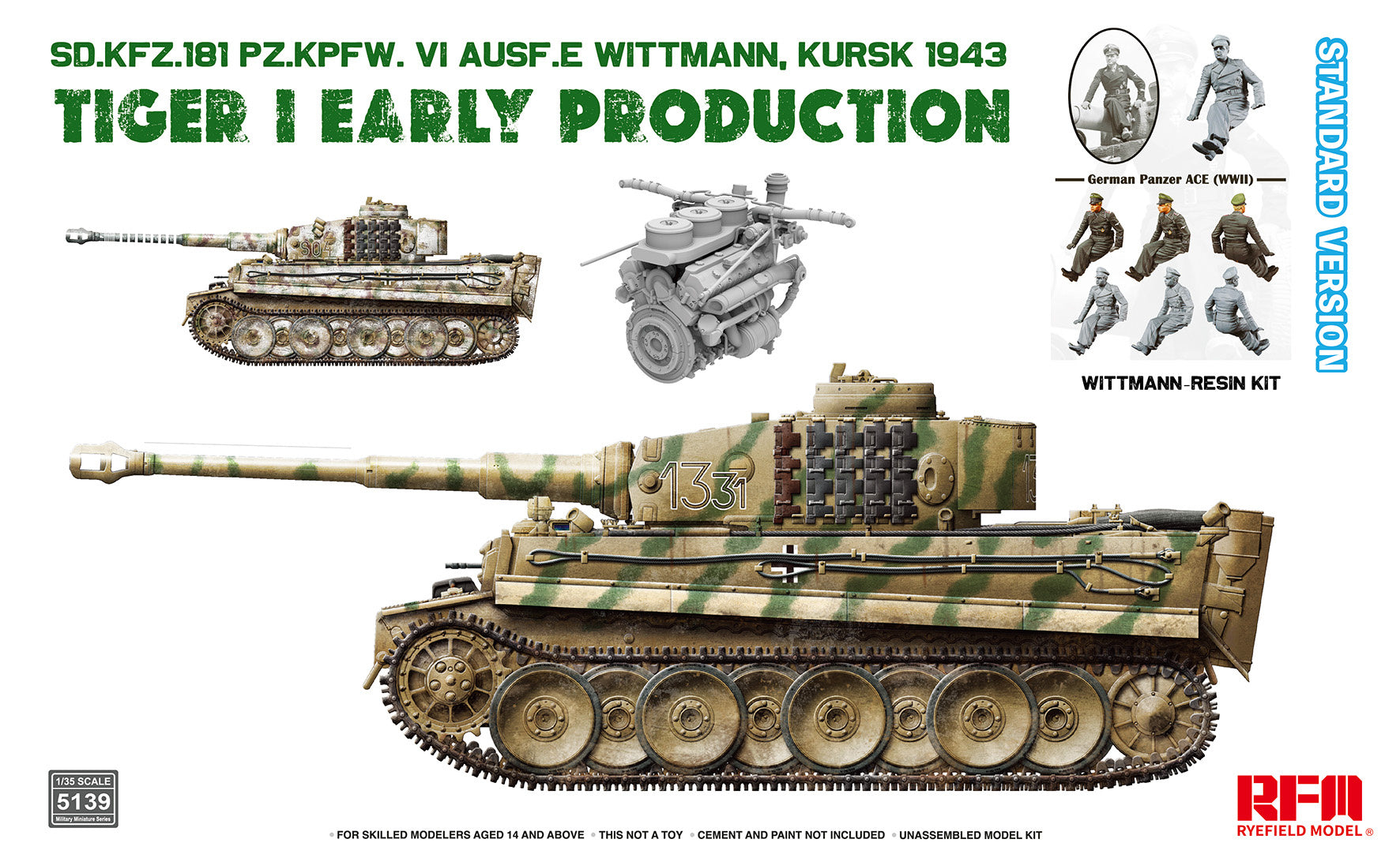 RFM: 1/35 Sd.Kfz.181 Pz.Kpfw. VI Ausf. E Tiger I Early Production Kursk 1943 (Standard Version)