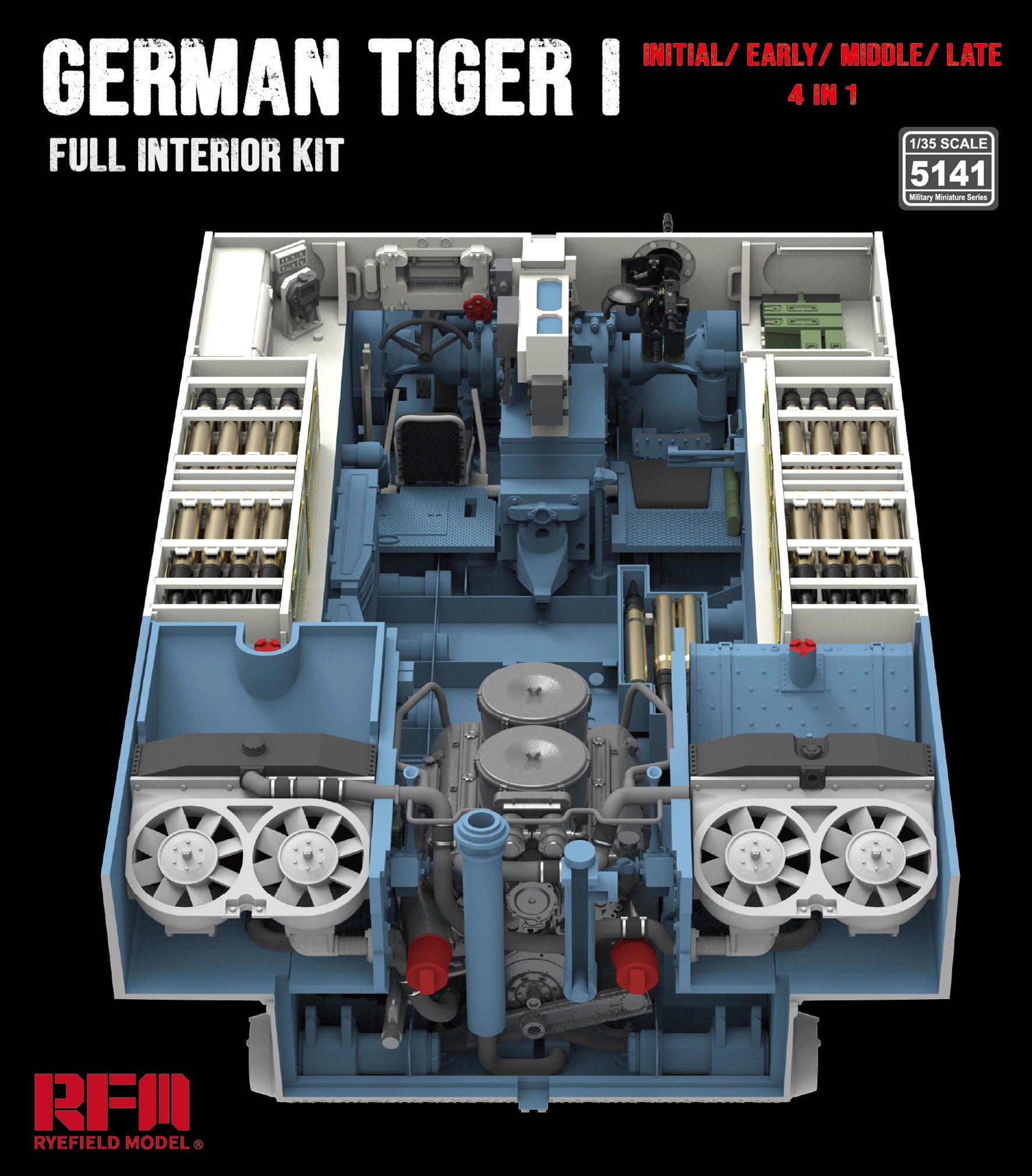 RFM: 1/35 Tiger I Full Interior Kit Initial/ Early/ Middle/ Late production 4 in 1