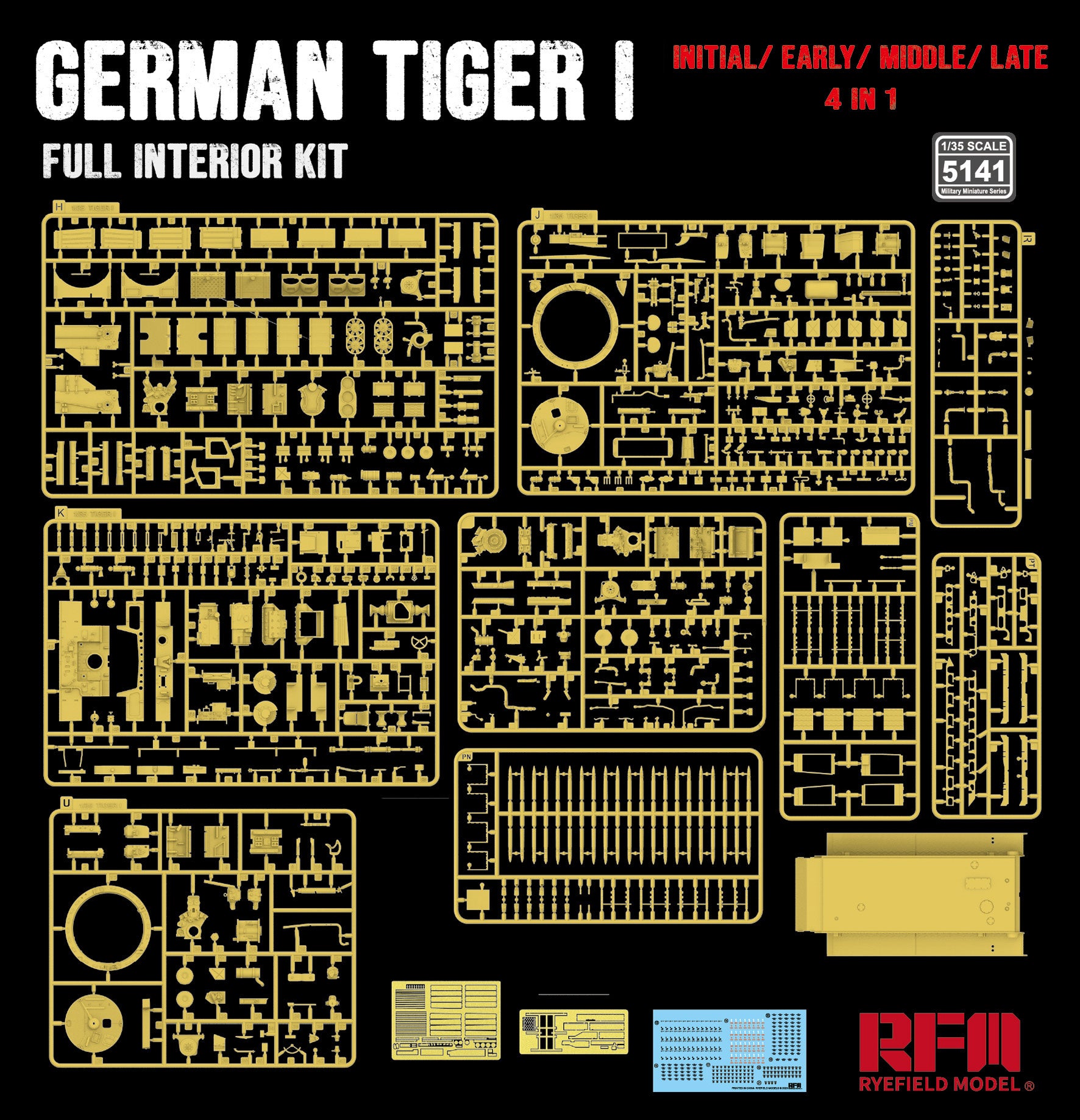 RFM: 1/35 Tiger I Full Interior Kit Initial/ Early/ Middle/ Late production 4 in 1