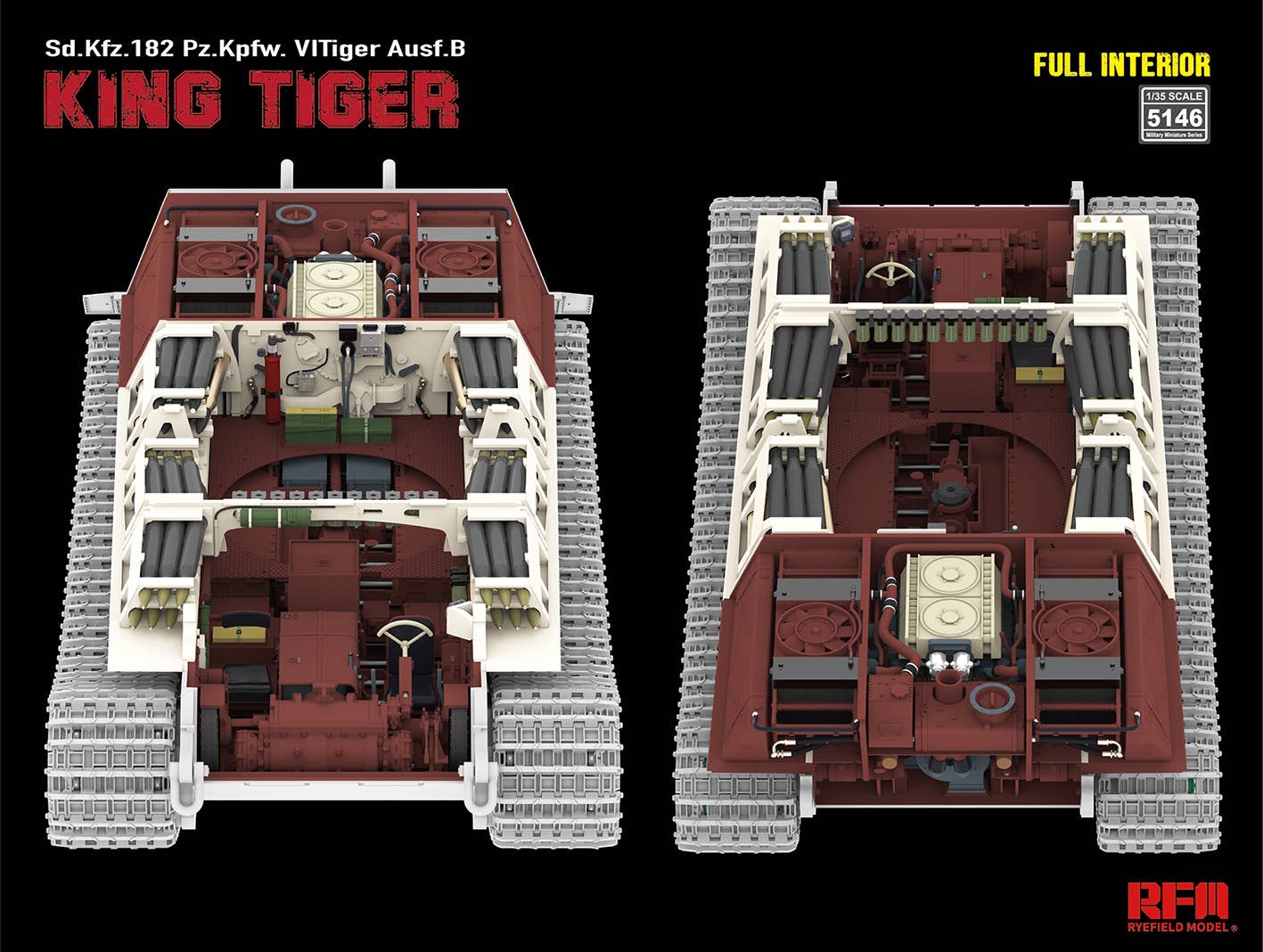 RFM: 1/35 Sd.Kfz. 182 Pz.Kpfw. VI Tiger Ausf. B King Tiger w/ Full Interior