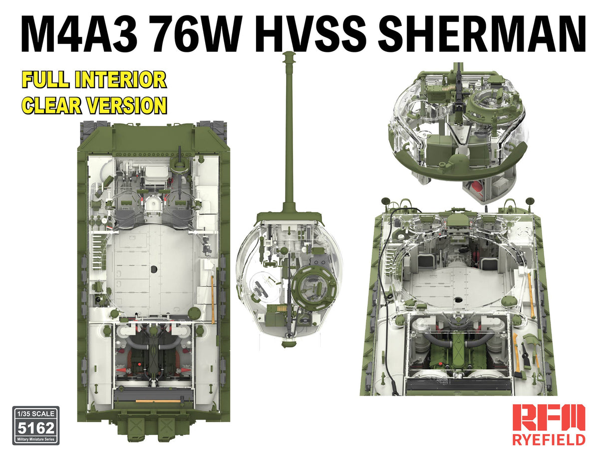 RFM: 1/35 M4A3 76W HVSS SHERMAN Full Interior / Clear Version
