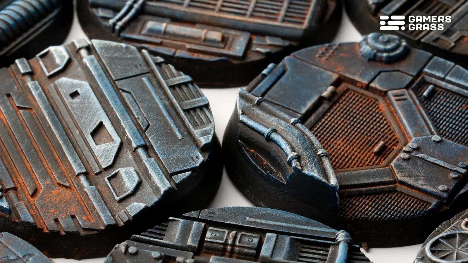 Gamers Grass: Battle Ready Bases - Spaceship Corridor - Round 40mm (x5)