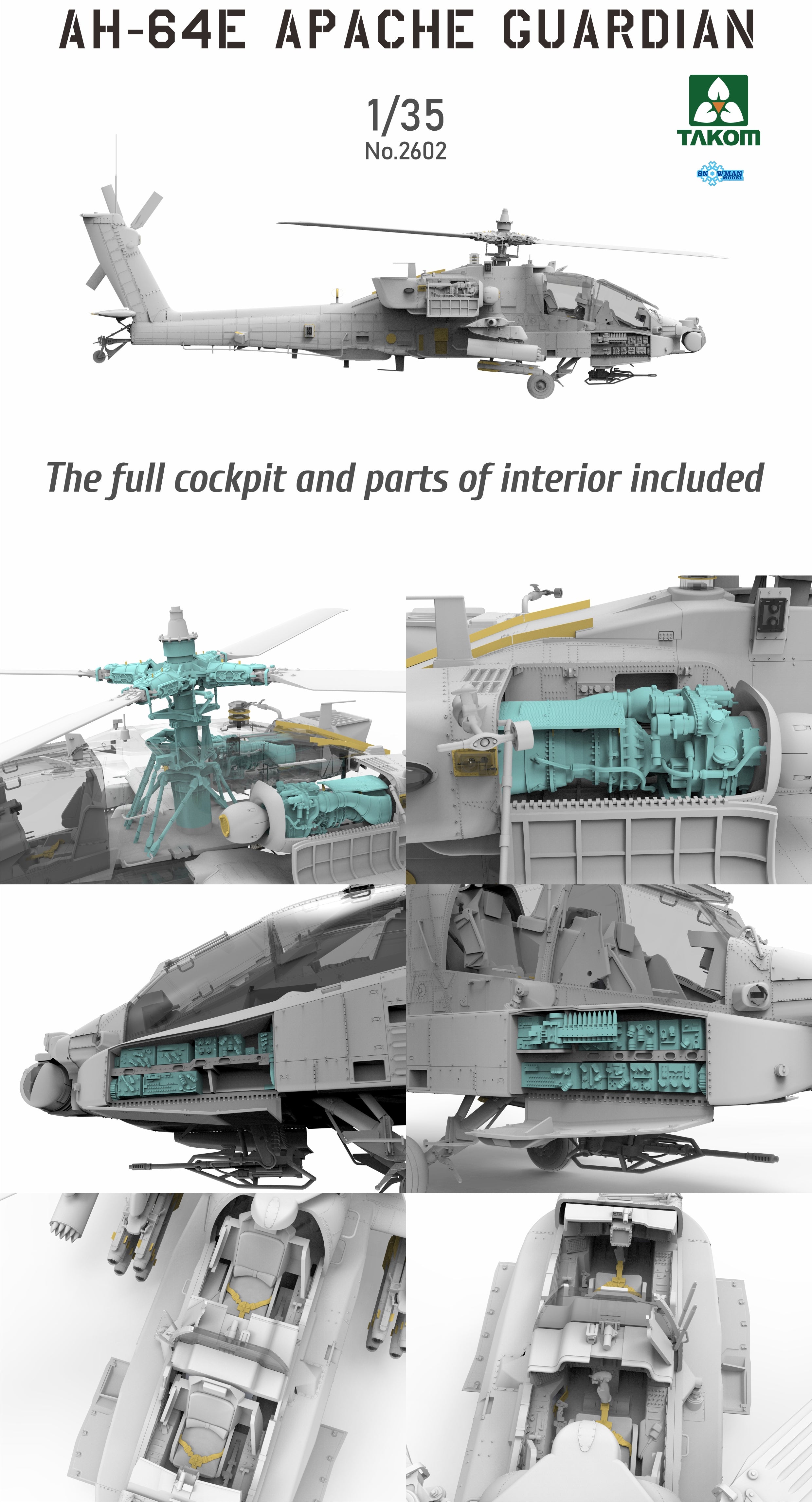 Takom: 1/35 AH-64E Apache Guardian Attack Helicopter
