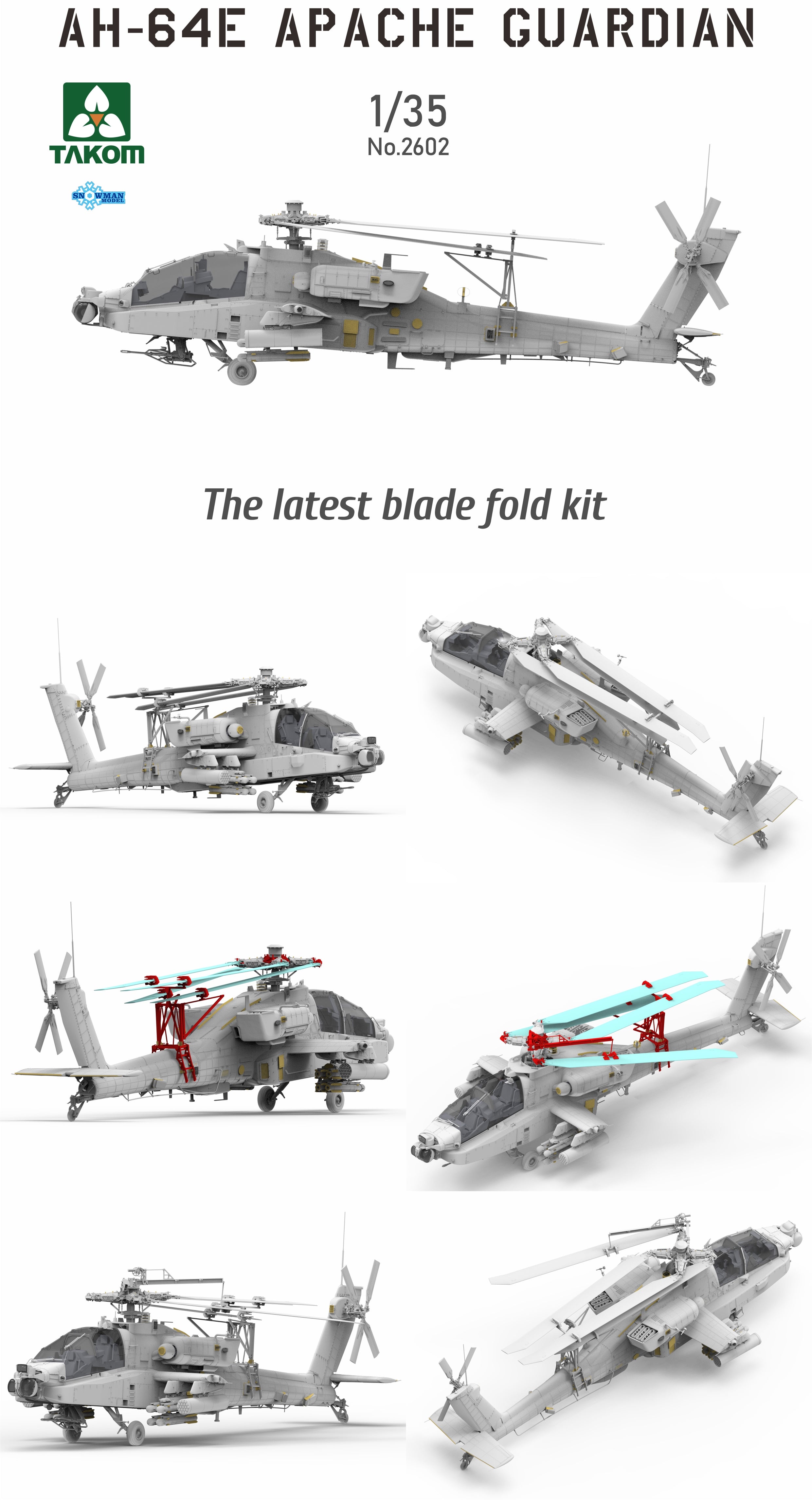 Takom: 1/35 AH-64E Apache Guardian Attack Helicopter