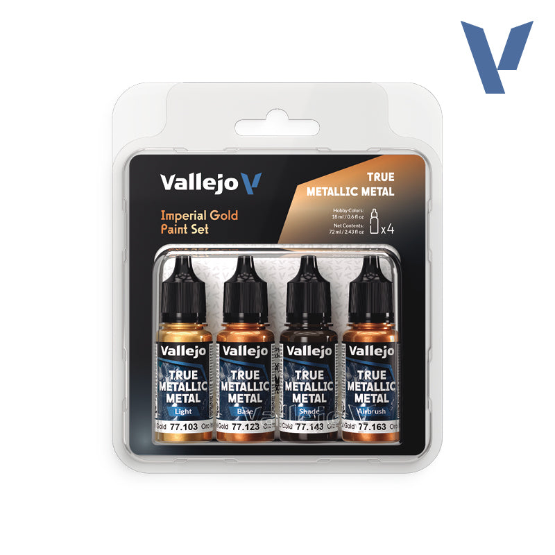 Vallejo True Metallic Metal: Imperial Gold Paint Set