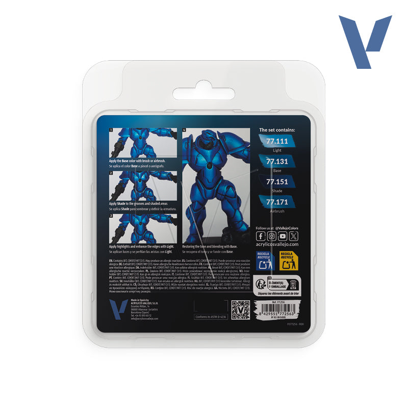 Vallejo True Metallic Metal: Sapphire Blue Paint Set