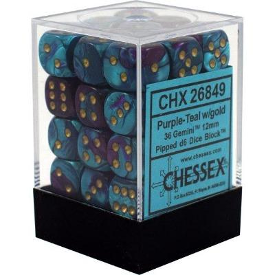 Chessex Dice: Gemini Purple-Teal/Gold 36D6