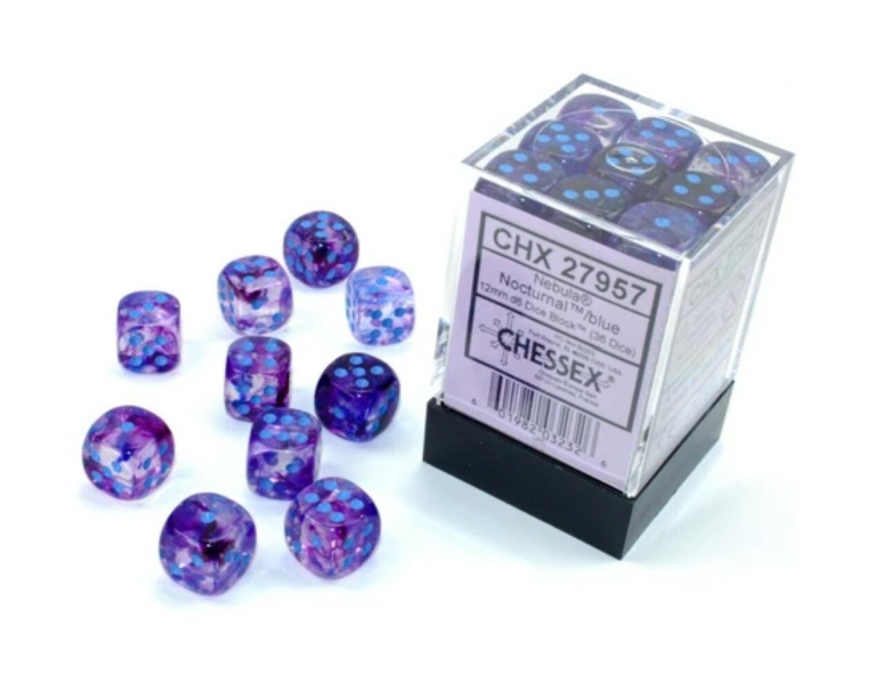 Chessex Dice: Nebula Nocturnal/Blue 36D6