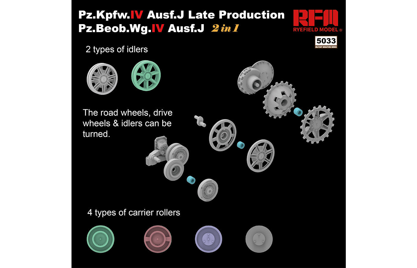 RFM: 1/35 Panzer Pz.Kpfw.IV Ausf.J Late Production Pz.Beob.Wg.IV Ausf. J 2 in 1, Workable Track