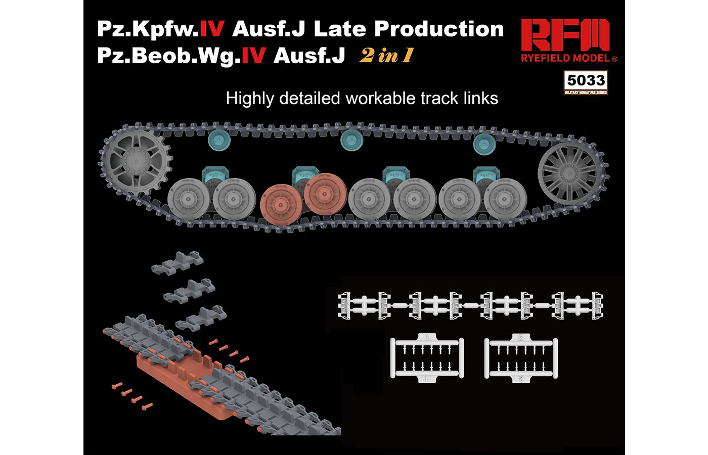 RFM: 1/35 Panzer Pz.Kpfw.IV Ausf.J Late Production Pz.Beob.Wg.IV Ausf. J 2 in 1, Workable Track