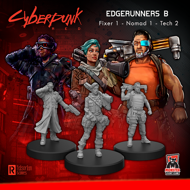 Cyberpunk Red Miniatures: Edgerunners B (Tech - Nomad - Fixer)