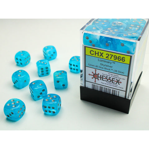 Chessex Dice: Luminary Sky/Silver 36D6
