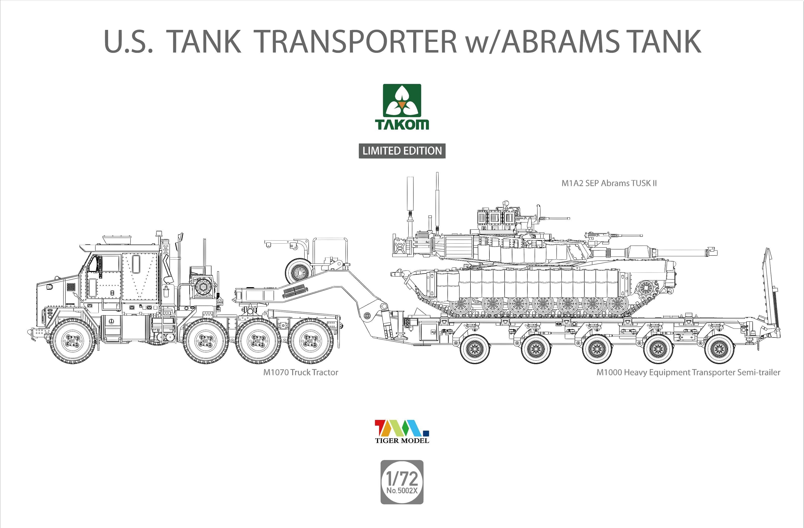 Takom: 1/72 US Tank Transporter with Abrams Tank