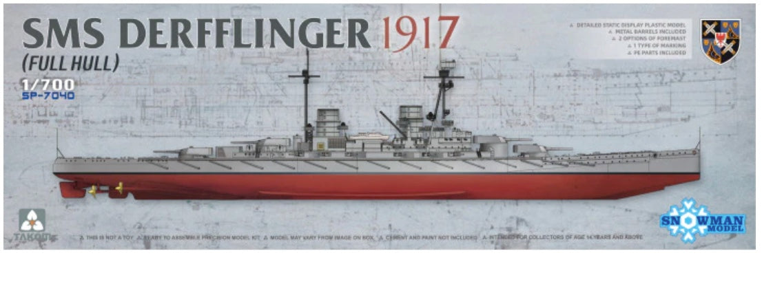 Takom: 1/700 SMS Derfflinger 1917 Full Hull