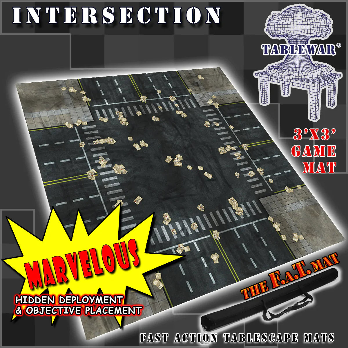 F.A.T. Mats: Intersection 3x3 Gaming Mat