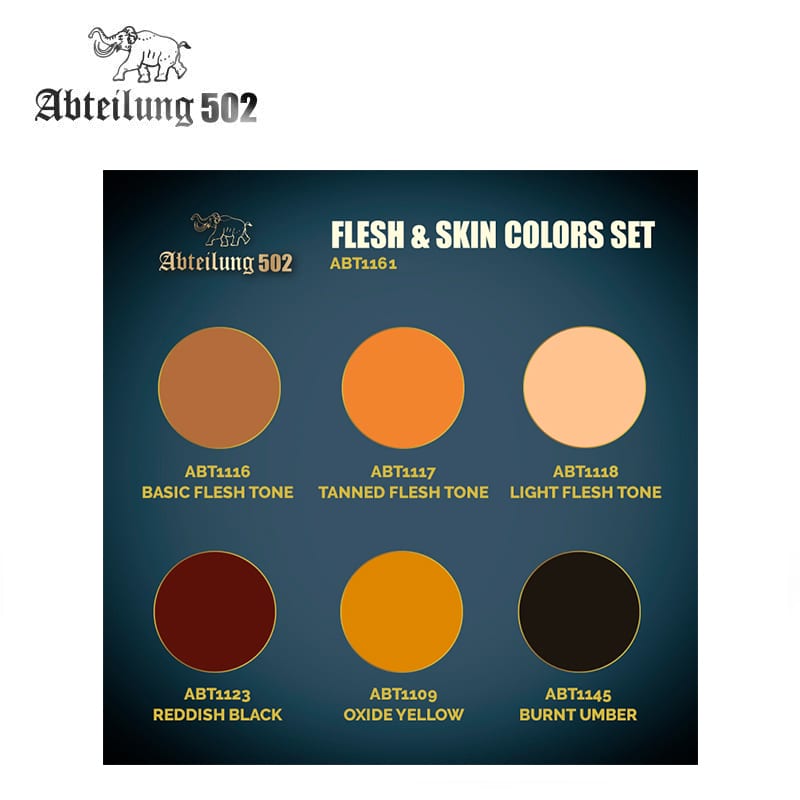 Abteilung 502 High Quality Dense Acrylic: Flesh and Skin Colors Set