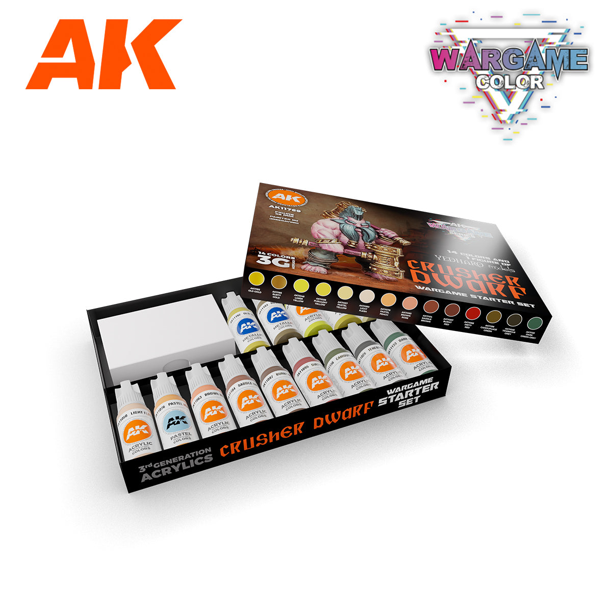 AK11769: Wargame Starter Set - Crusher Dwarf, 14 Colors & 1 Figure