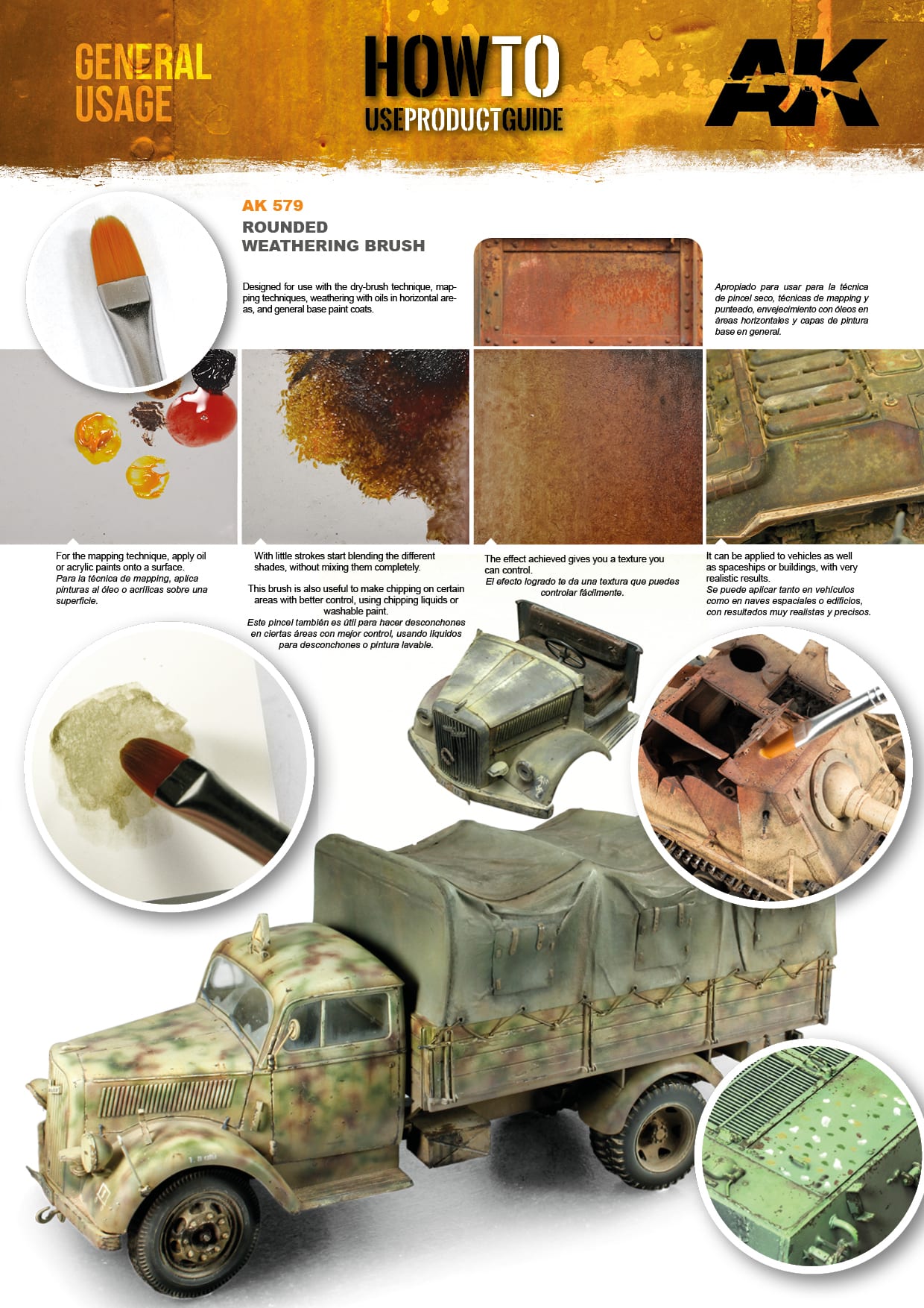 AK: Weathering Brush - Rounded