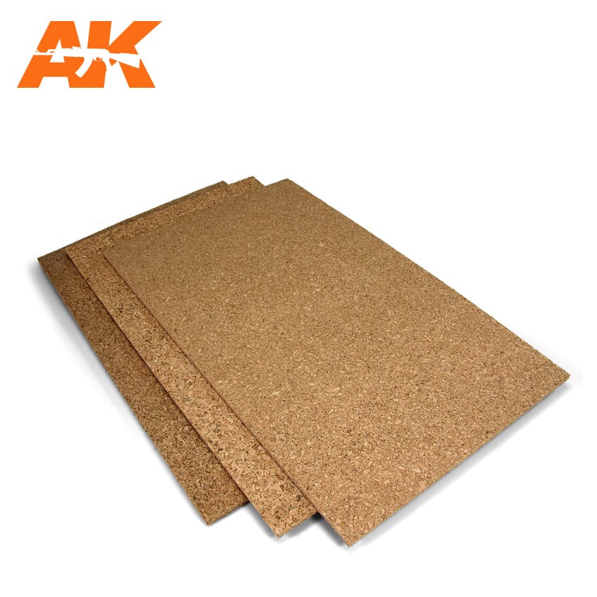AK: Cork Sheets - Fine Grained - 200 X 300 X 1, 2, 3mm (3 Sheets)