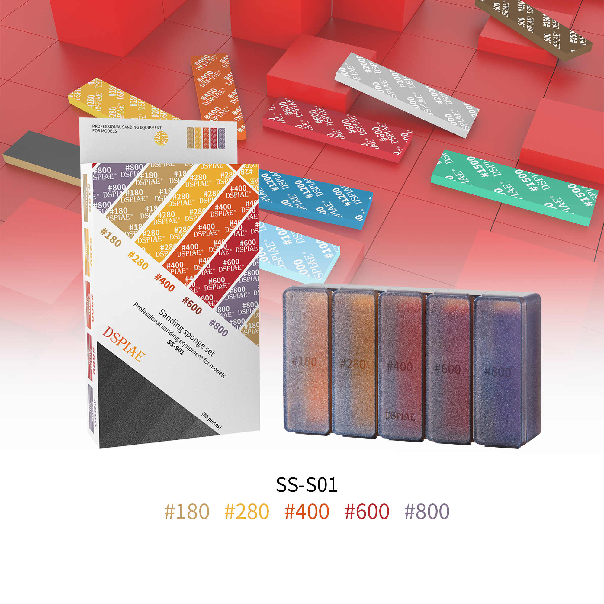 DSPIAE: SS-S01 Sanding Sponge Set (30pc) 180-800