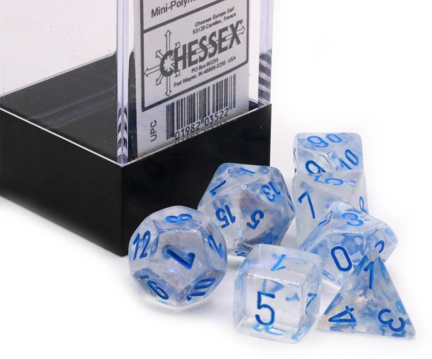 Chessex Mini Dice (Borealis Luminary Icicle) | 10mm TTRPG Dice Set CHX20581