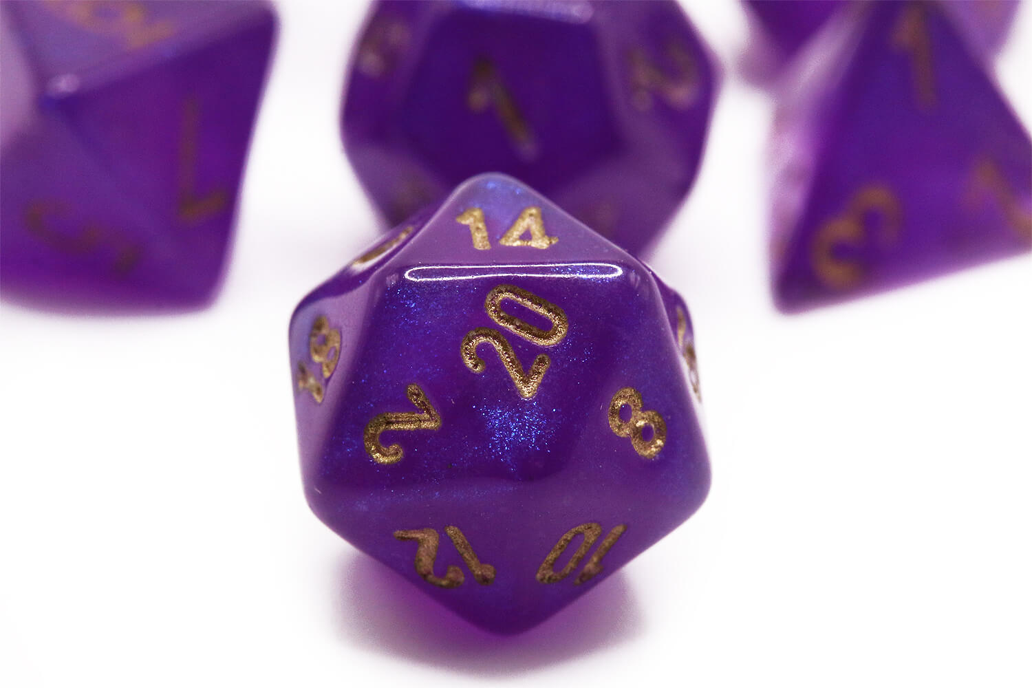 Chessex Mini Dice (Borealis Luminary Royal Purple) | 10mm TTRPG Dice Set CHX20587