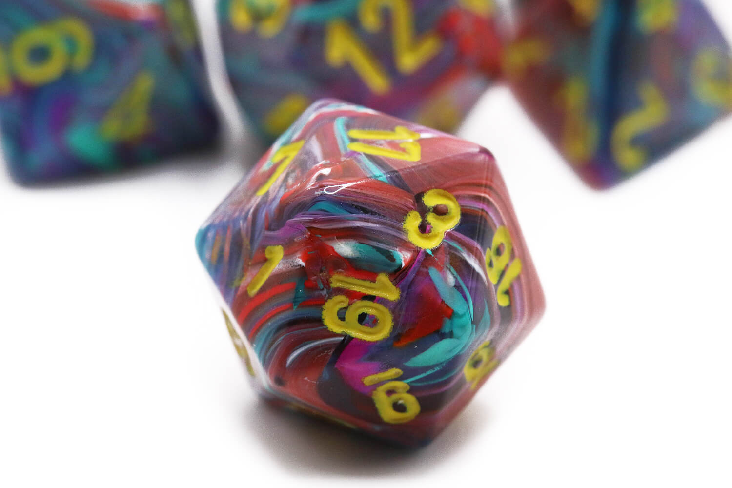Chessex Mini Dice (Festive Mosaic) | 10mm TTRPG Dice Set CHX20450